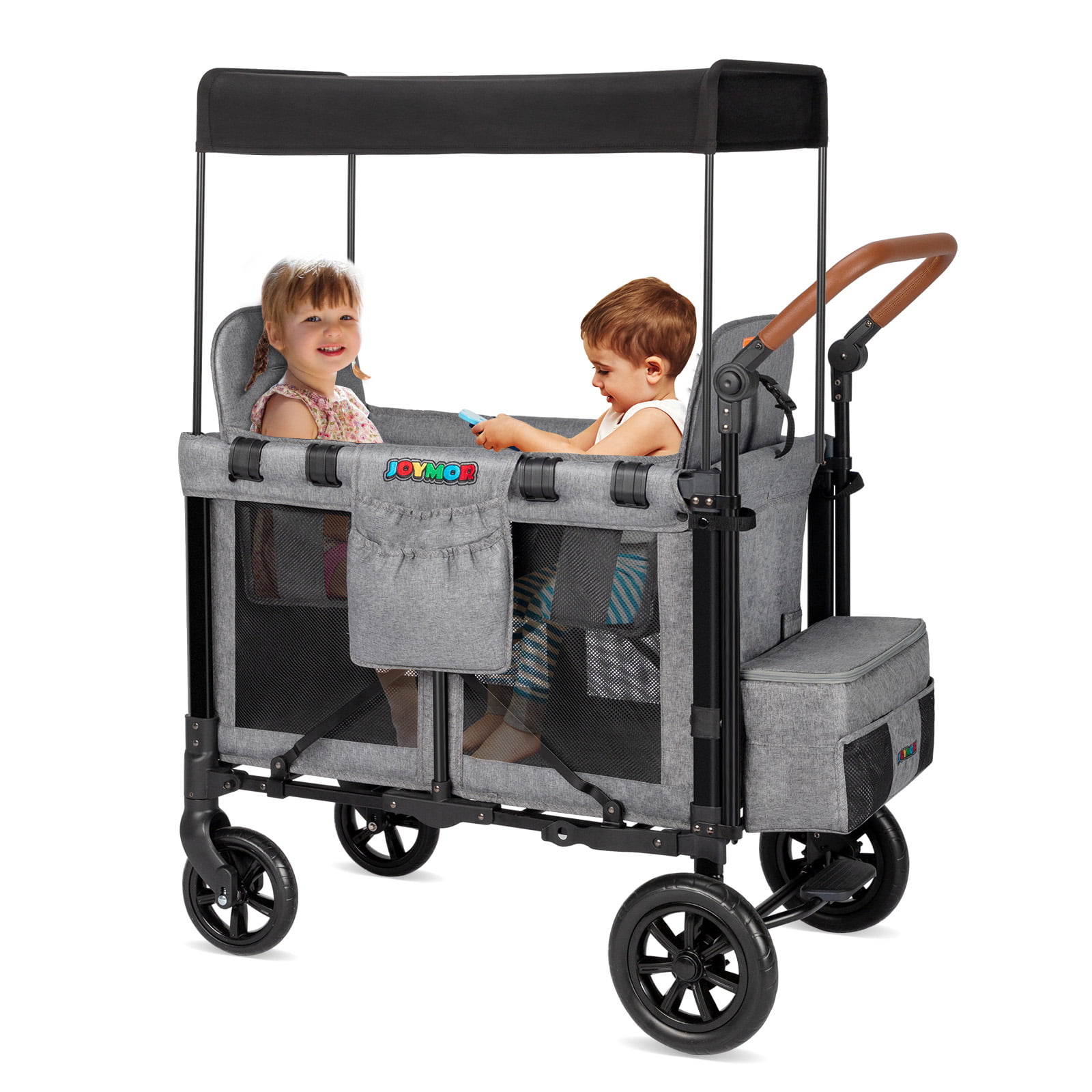 JOYMOR Folding Stroller Wagon with Face to Face High Double Seat ...