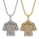 thumbnail image 3 of Collar de camiseta para hombre, collar de camiseta Hip Hop Ronaldo No. 7, dorado, 3 of 3