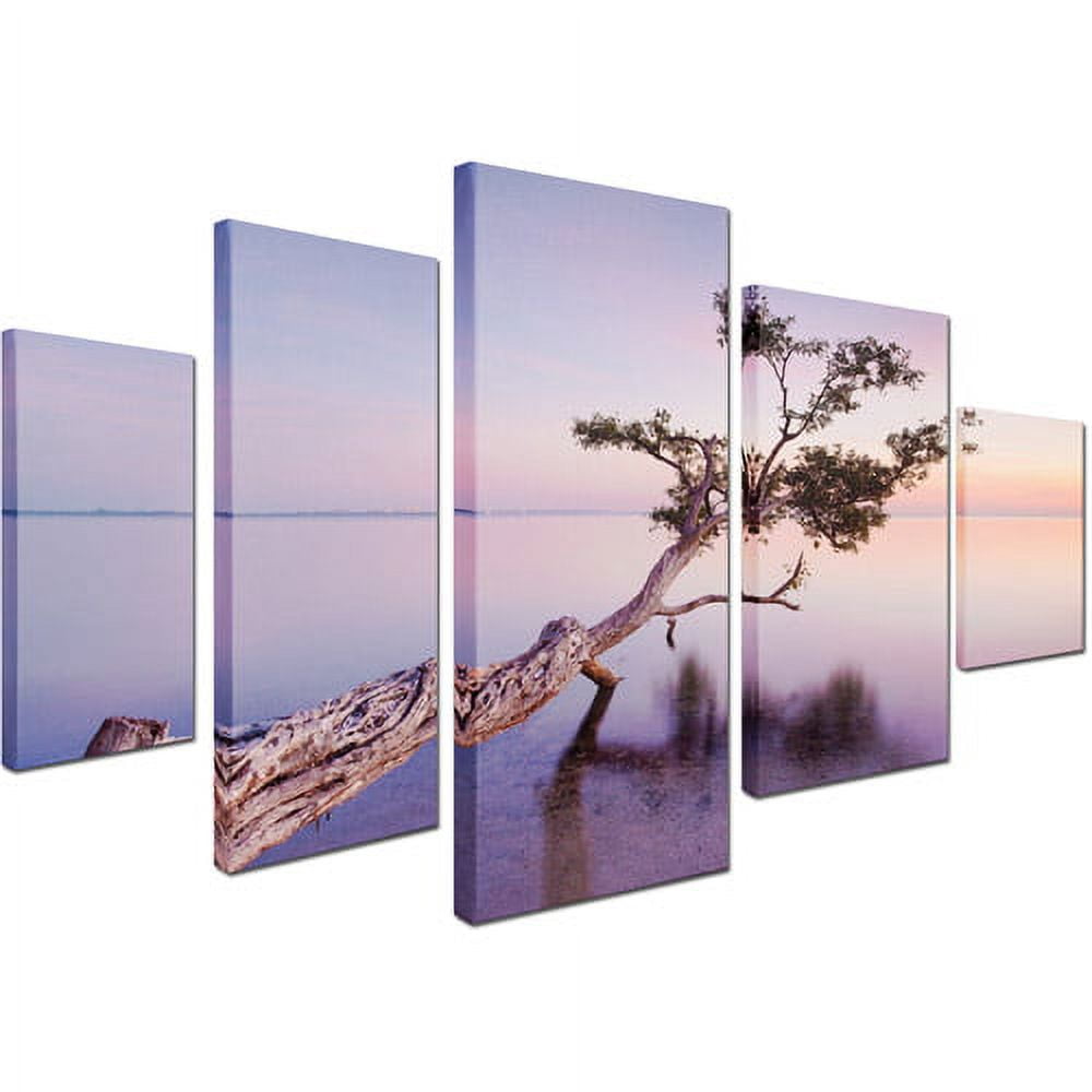 Trademark Fine Art "Water Tree XV" Canvas Art Set by Moises Levy, 5pc Panel Set, 58" x 40"
