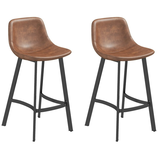 HOMCOM Tabourets de Bar Hauteur Comptoir 27 Pouces, Ensemble de 2, Tabourets de Cuisine Industriels