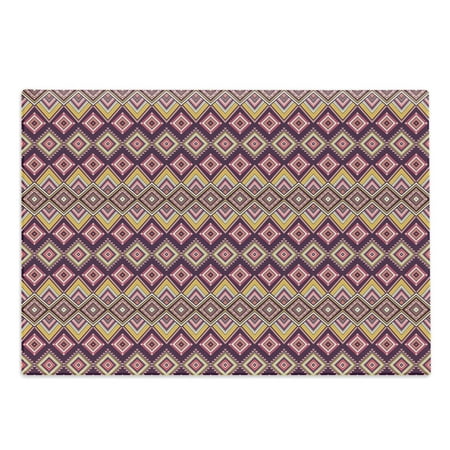 

Aztec Cutting Board Colorful Native Pattern of Rhombus Inspired Ornamented Dots Decorative Tempered Glass Cutting and Serving Board in 3 Sizes by Ambesonne