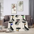 thumbnail image 6 of DouZhe Ultra-Soft Micro Fleece Lightweight Flannel Bed Blanket, Cute Cartoon Cats Kitten Print Cozy Warm Throw Blankets, 60"x50", 6 of 7