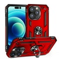 thumbnail image 7 of Allytech Rugged Case for iPhone 14 Pro, Military Grade Protection Shockproof Non-Slip Cover with Metal Rotatable Ring Stand, Magnetic Car Mount Holder Fashion Case for iPhone 14 Pro - Red, 7 of 7