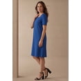 thumbnail image 3 of Jessica London Women's Plus Size Stretch Cotton Square Neck Midi Dress, 3 of 3