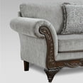 thumbnail image 2 of Roundhill Furniture Hernen Carved Wood Frame Gray Sofa, 2 of 4