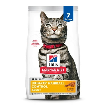 Hill's Science Diet Urinary & Hairball Control Chicken Dry Cat Food, 7lb Bag