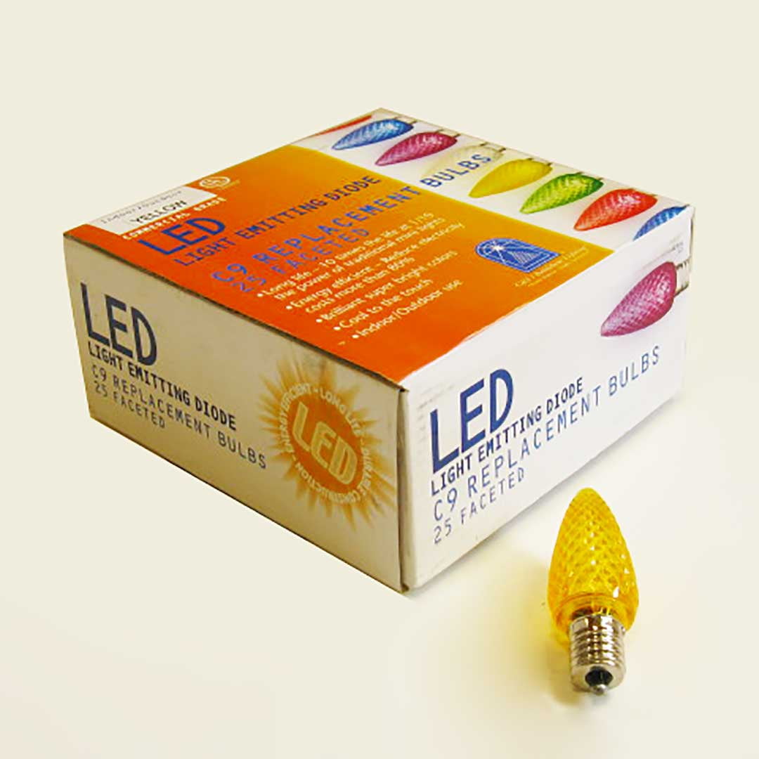 GKI Bethlehem 25 Pack Faceted C9 LED Replacement Holiday Bulbs (3