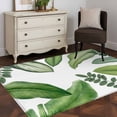 thumbnail image 3 of Area Rugs for Living Room 4x6 Ft, Green Leaves Non Slip Area Rugs for Kitchen Bedroom Entryway, Tropical Summer Botanical Watercolor Elegant Leaf Washable Carpet Runner Rug Floor Mats for Bedroom, 3 of 8