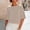 Khaki, variant on Elegant Boat Neck Blouses Women Half Sleeve Work Tops with Metal Button Details Business Casual Shirts Dressy Boxy Fit Tee Office Professional Apparel Fashion