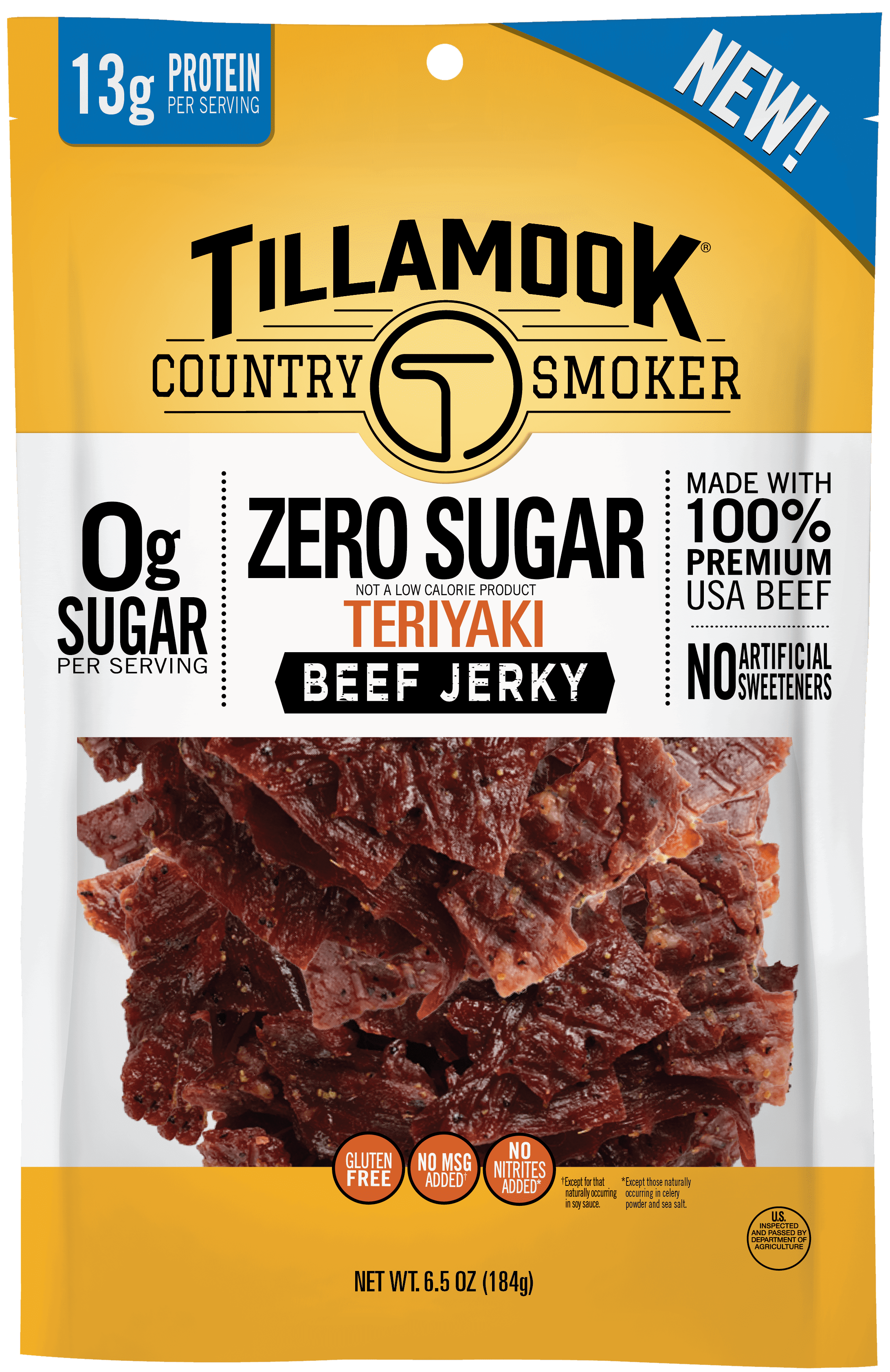Tillamook Tlm Zero Sugar Teriyaki Jerky 6.5oz - Walmart.com - Walmart.com