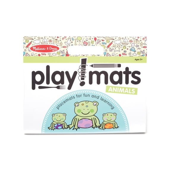 Melissa & Doug Playmats Animals Take-Along Paper Coloring And Learning Activity Pads (24 Pages) - FSC Certified