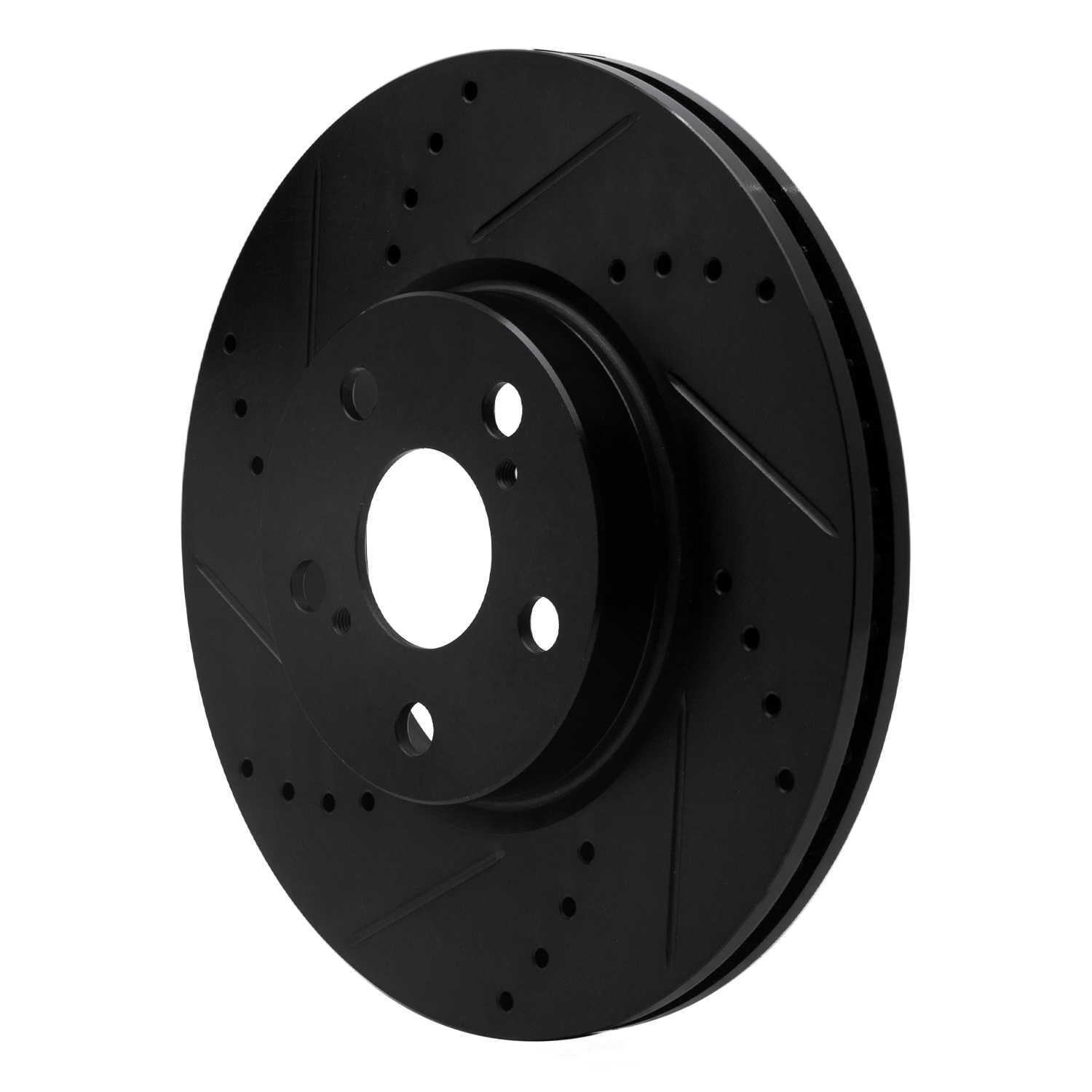 Dynamic Friction Company 633-76081L DFC Brake Rotor - Drilled And Slotted - Black