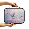 thumbnail image 2 of FKELYI Bible Cover with Zipper Pocket Faux Leater Bible Bags with Handle Book Carrier Organzier Holder for Prayer Christian Study Pink Cherry Floral Butterfly Print Scripture Protector, 2 of 6