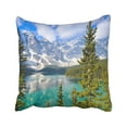thumbnail image 1 of WOPOP Calgary Moraine Lake Rocky Mountains Canada Louise Snow Tree Alberta America Banff Pillowcase Pillow Cushion Cover 18x18 inches, 1 of 1