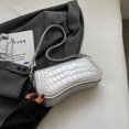 thumbnail image 4 of Bolso Hobo elegante para mujer, bolso tipo cartera de PU con correa ajustable, bolso de viaje (plata), 4 of 7