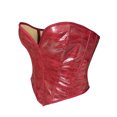 thumbnail image 6 of APEXFWDT Women's Sweetheart Neck Faux Leather Corset Top Sleeveless Back Lacing Busiter Y2K Trendy Going-Out Crop Top,S,Red, 6 of 9