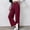Wine, variant on Hueook Women's Solid Color Dress Pants Double Pocket Fitness and Casual Suit Office Pants Khaki 2X