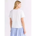thumbnail image 4 of Free Assembly Women's and Women's Plus Cropped Cotton Graphic Tee with Short Sleeves, Sizes XS-4X, 4 of 5