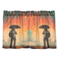 thumbnail image 7 of Yayeee Kitchen Curtains Tier Pair Light Filtering 27"x36" Rod Pocket Short Cafe Window Panel, Astronaut in Rain, 7 of 7