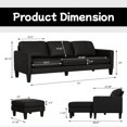 LShaped Sectional Modern Sofa Leather Convertible Sofa Sleeper Sofa
