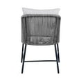 thumbnail image 6 of Calica Outdoor Patio Dining Chair in Black Metal and Gray Rope, 6 of 10