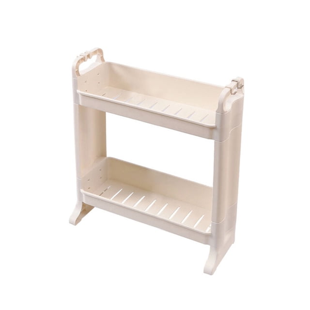 Estante de almacenamiento de 2 niveles, estante de pie para encimera con gancho, organizador multiusos para baño, cocina, dormitorio