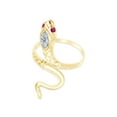 thumbnail image 3 of AFFY Simulated Ruby & CZ Snake Womens Band Ring 14k Yellow Gold Over 925 Sterling Silver, 3 of 4