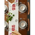 thumbnail image 5 of Table Runner Dresser Scarf 16 x 72 Inch Japanese Cute Cartoon Smile Lucky Cat Beige Texture Table Runners Non-Slip Heat Kitchen Dining Table Decor for Kitchen Farmhouse Indoor Outdoor Home Party, 5 of 7