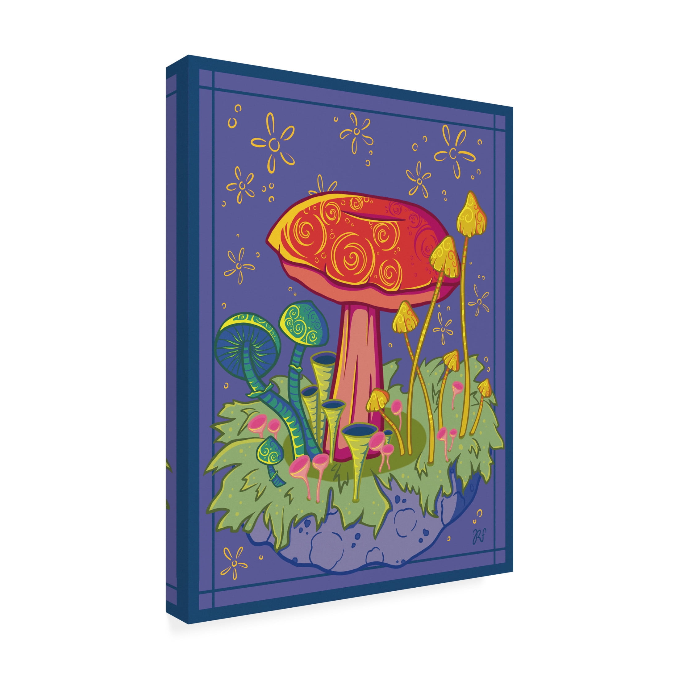 Canvas Wall Art - Rachel Feirman 'Mushroom Kingdom' Wall Art for Living Room, Bedroom, or Office Décor by Trademark Fine Art - 24 x 32 Inches