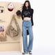 thumbnail image 2 of Vaqueros de pierna ancha para mujer, pantalones holgados de cintura alta, pantalones de suelo versátiles, pantalones rectos ajustados, primavera 2024, 2 of 5