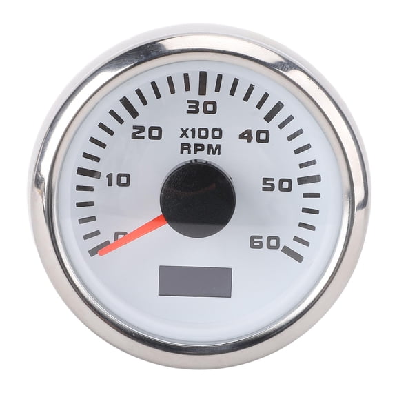 Sorven Boat Pointer Tachometer 52mm 6000RPM Tachometer Gauge, 7 Color Backlight RPM Meter with Hour Meter, for Truck Tractor Car RV Boat Pointer Tachometer Meter Car Rpm Gauge