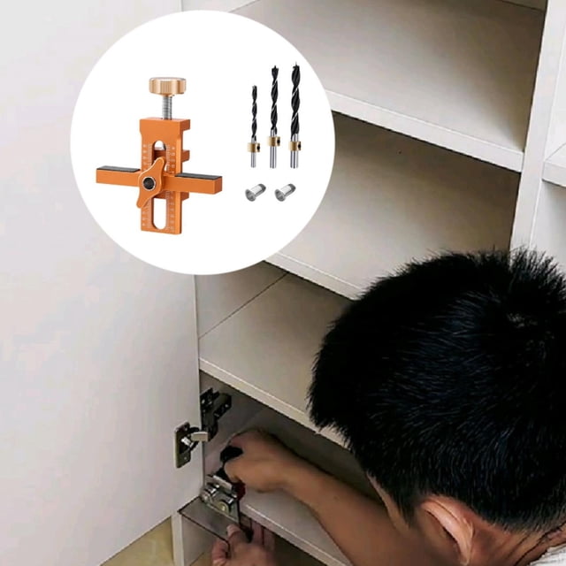 Herramienta de instalación de la puerta del gabinete Jig Multifuncional Aleación de aluminio Gabinete Gabinete Puerta para la construcción de la sala Naranja