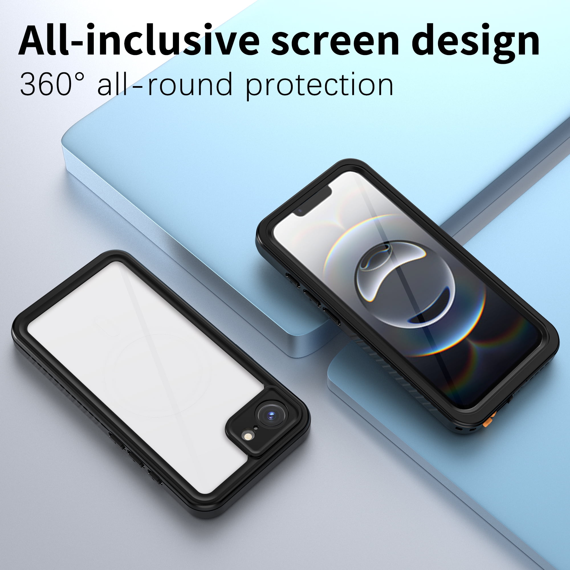 Dteck for iPhone 17e / iPhone 16e Case Waterproof, Built-in Lens & Screen Protector 360° Full Body Heavy Duty Protective Shockproof IP68 Underwater Case for iPhone 16e/17e,Black