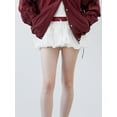 thumbnail image 4 of Musuos Women Summer Mini Skirt, Elastic Waist Contrast Color Drawstring Bud Skirt Streetwear for Casual Daily, 4 of 7
