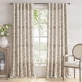 thumbnail image 2 of Cortinas de lino con estampado floral JINCHAN 100x240cm Marrón 2 paneles, 2 of 8