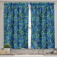 thumbnail image 2 of Ambesonne Gecko Valance & Curtain, Doodle Lizard Reptile, 55"x36", Navy Blue and Green, 2 of 7