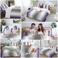 thumbnail image 5 of Queen 4 Piece Bedding Set Abstract Gradient Purple Gray Soft Breathable Duvet Cover and Pillowcase, Ombre Modern Art Duvet Cover Set Bed Sheets for Bedroom Dormitory Guest Room, 5 of 9
