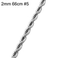 thumbnail image 1 of Flmtop Collier Chaîne à Maillons Torsadés en Acier Inoxydable Plaqué Argent 2-9 mm pour Hommes et Femmes, 1 of 10