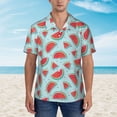 thumbnail image 4 of Goofa Watermelon Hawaiian Shirt for Men, Unisex Summer Beach Casual Short Sleeve Button Down Shirts,Aloha Tropical Floral print shirt-, 4 of 9