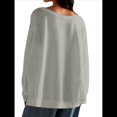 thumbnail image 4 of Camiseta con Gráfico de Números para Mujer, Sudadera de Larga con Cuello Redondo, Suéteres Extragrandes. Gris XL, 4 of 6