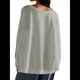 thumbnail image 4 of Camiseta con Gráfico de Números para Mujer, Sudadera de Larga con Cuello Redondo, Suéteres Extragrandes. Gris L, 4 of 6