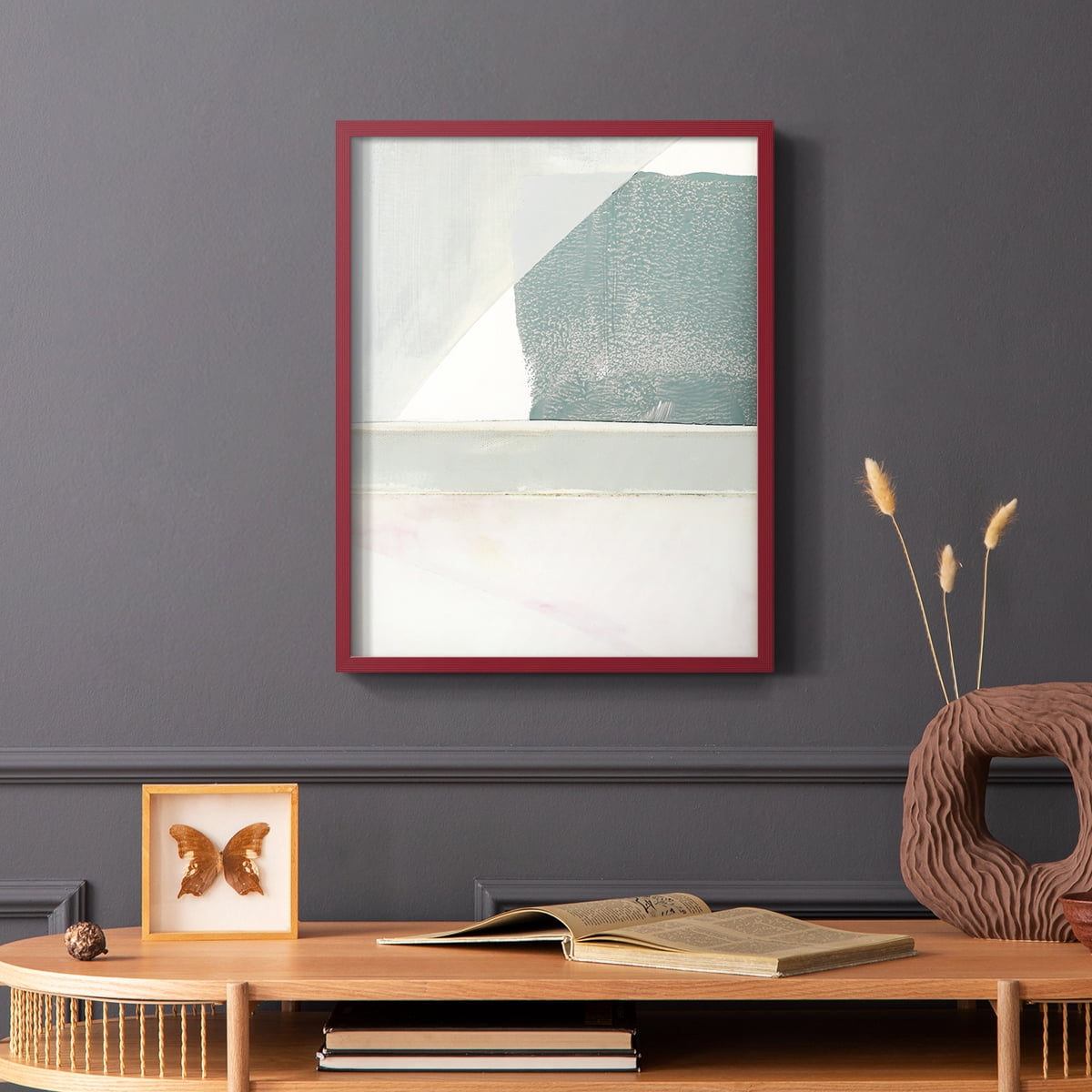 Couturier II Framed Print in Red Solid Wood Framed Print No Nail Hanging