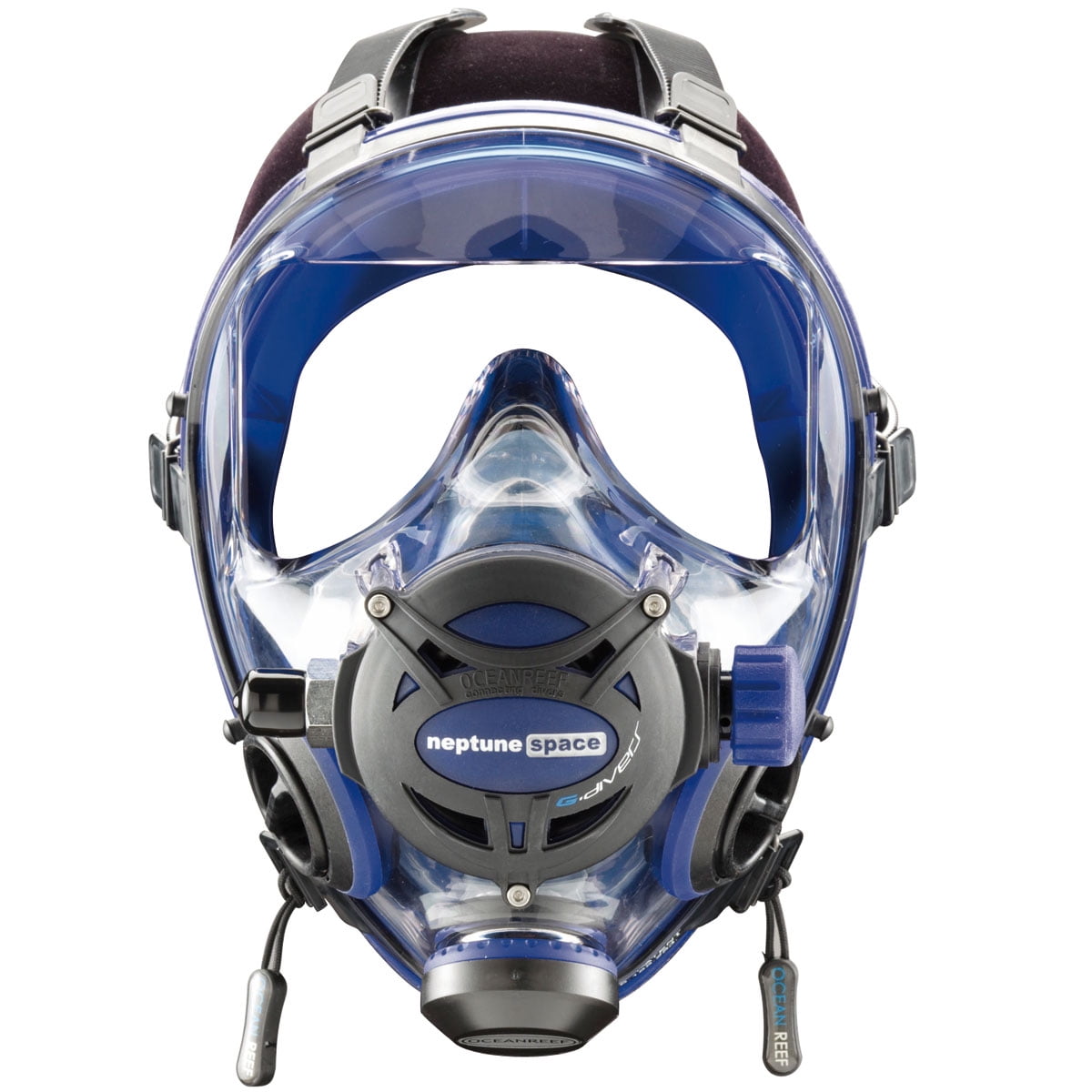 L/XL Snorkel Master Blue Full Face Prescription Mask w/ GoPro Clip