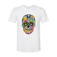 thumbnail image 2 of Wild Bobby Dean Russo Colorful Sugar Skull Streetwear Men Premium Tri Blend Tee, True White, X-Large, 2 of 5