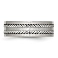 thumbnail image 3 of Auriga Fine Jewelry Stainless Steel Brushed and Polished Twisted 7 mm Band for Women Size 11, 3 of 6
