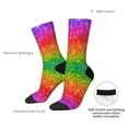 thumbnail image 2 of Yiaed Colorful Glitter Print Great elasticity Crew Socks Sports socks for Men and Women, 2 of 5