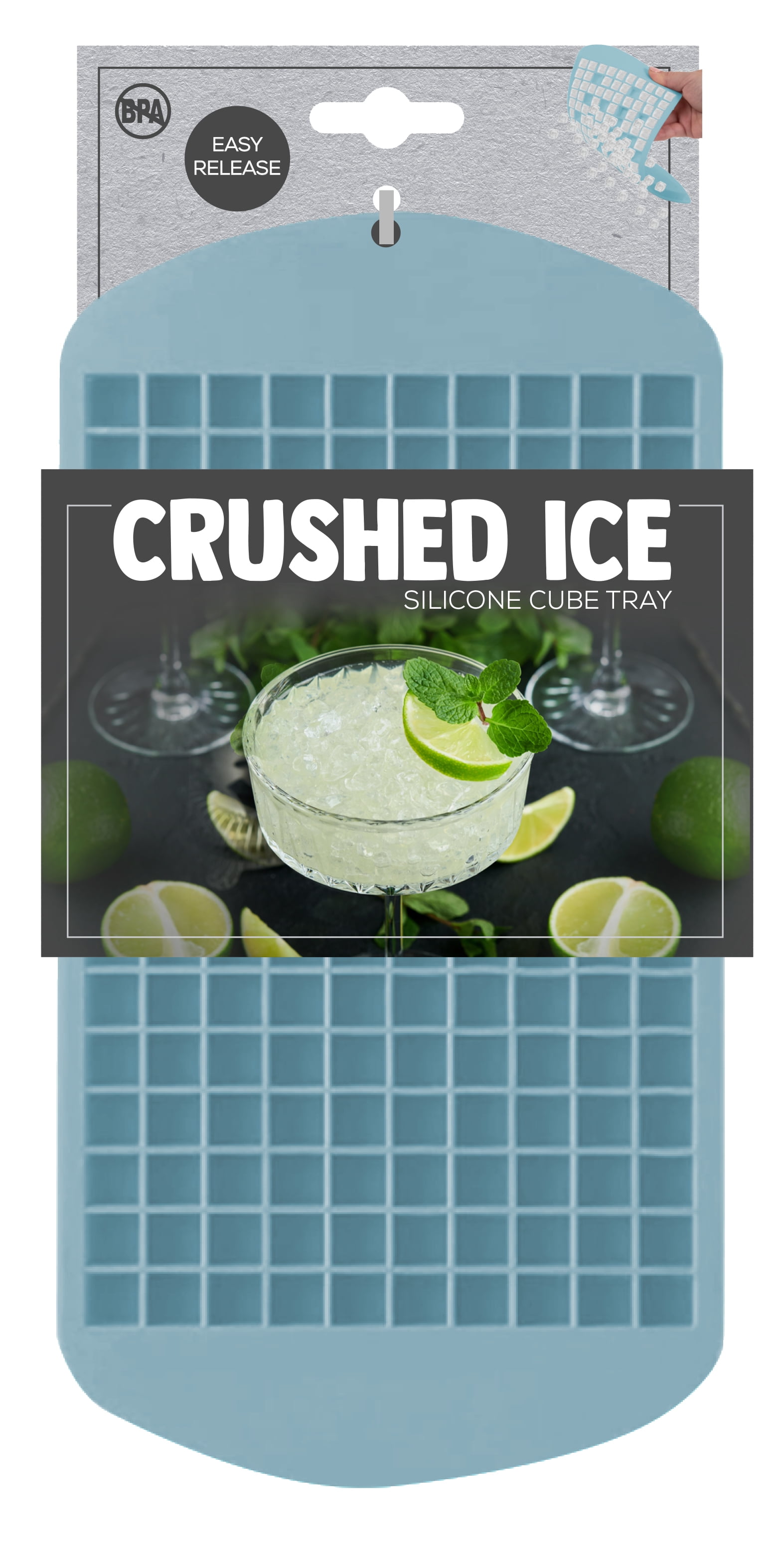 Crushed Ice- Single Tray creates multiple tiny ice cubes at one time. Little ice cubes are perfect to put in most water bottles, soda bottles and cups or to mix into drinks.