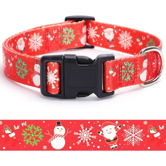 Christmas Dog Collar with Buckle Adjustable Safety Nylon Collars for Small Medium Large Dogs, Cute Stylish Girl Boy Christmas Dog Collar (Christma Red,S) Z-Christmas Small :Width 5/8",Nec