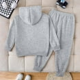 thumbnail image 5 of Zshosam Girls Fall Clothes Sets Toddler Girls Fleece Hoodie and Leggings Outfit Set Infant to Big Kid Size 3T 4T,(Grey 3-4 Years), 5 of 5