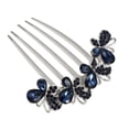thumbnail image 1 of Unique Bargains Women Rhinestone Inlaid Hair Comb, Hair Accessory, Rhinestone Butterfly Head Pieces Navy Blue, 1 of 7
